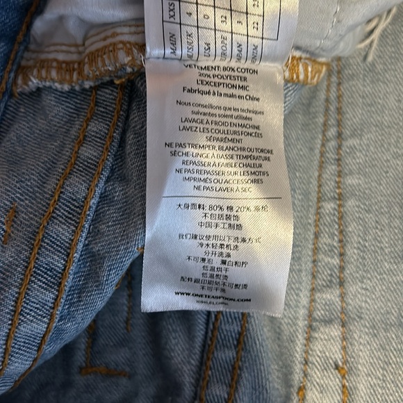 One Teaspoon Rollers Low Waist Long Rise Extreme Curve Raw Hem Jean Shorts 26 - Picture 13 of 14